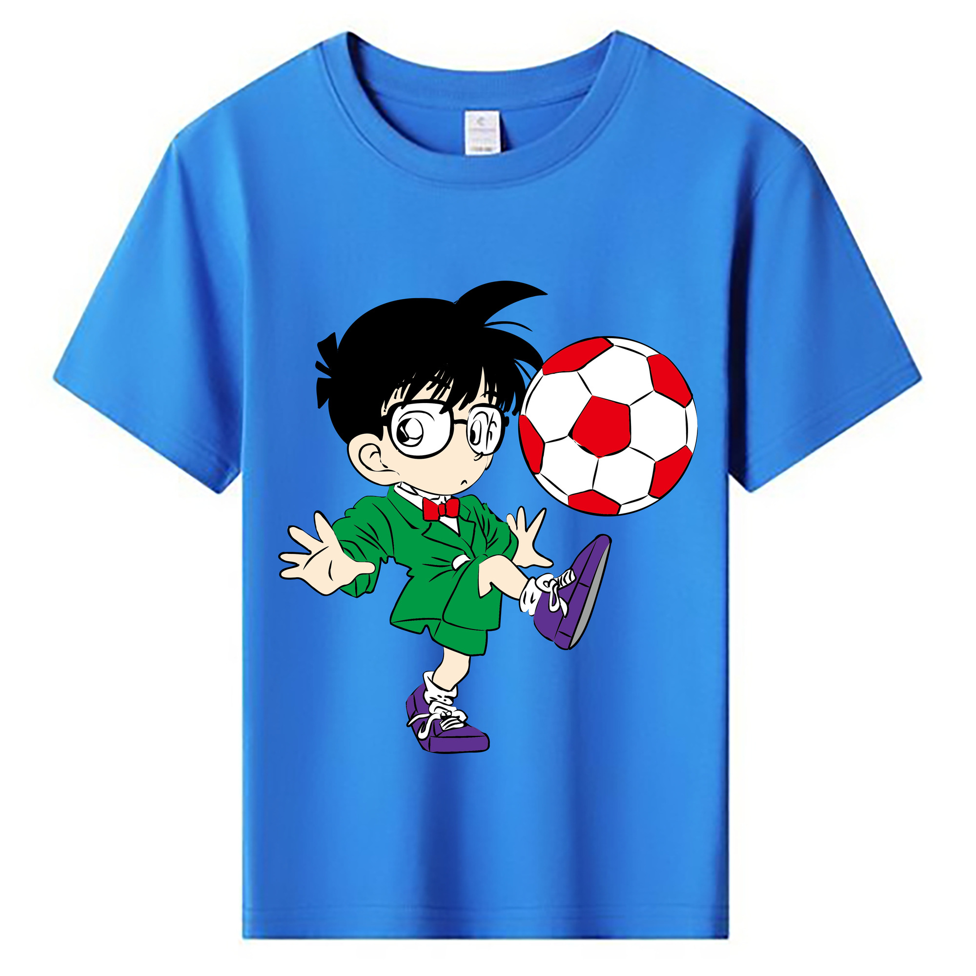 （画像用） 名探偵コナン 江戸川 コナン Detective Conan Conan Edogawa 綿100％キッズTシャツ（フロントプリント）